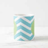 Mug Monogramme bleu vert Chevron (Centre)