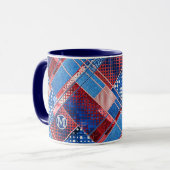 Mug Monogramme Blue Jeans Motif de chaudière (Devant gauche)