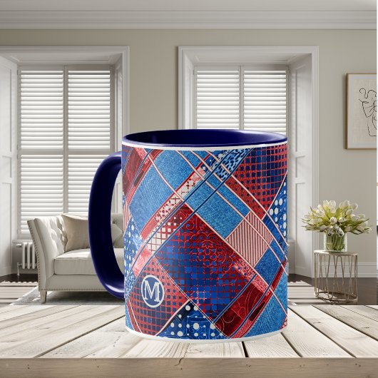 Mug Monogramme Blue Jeans Motif de chaudière
