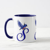 Mug Monogramme Bluebird Initial S Élégant (Gauche)