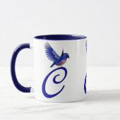 Mug Monogramme Bluebird Initiale C Élégant (Gauche)