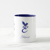 Mug Monogramme Bluebird Initiale E Élégant Personnalis (Centre)