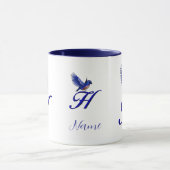 Mug Monogramme Bluebird Initiale H Élégant Personnalis (Centre)