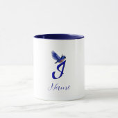 Mug Monogramme Bluebird Initiale I Élégant Personnalis (Centre)