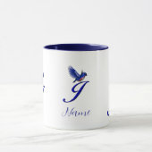 Mug Monogramme Bluebird Initiale J Élégant Personnalis (Centre)
