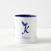 Mug Monogramme Bluebird Initiale K Élégant Personnalis (Centre)