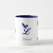 Mug Monogramme Bluebird Initiale L Élégant Personnalis (Centre)