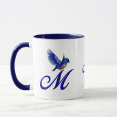 Mug Monogramme Bluebird Initiale M Élégant Personnalis (Gauche)