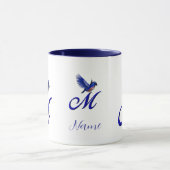 Mug Monogramme Bluebird Initiale M Élégant Personnalis (Centre)