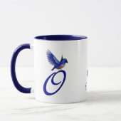 Mug Monogramme Bluebird Initiale O Élégant Personnalis (Gauche)