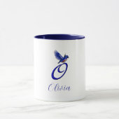 Mug Monogramme Bluebird Initiale O Élégant Personnalis (Centre)