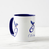 Mug Monogramme Bluebird Initiale O Élégant Personnalis (Devant gauche)
