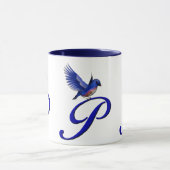 Mug Monogramme Bluebird Initiale P Élégant (Centre)