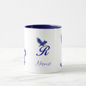 Mug Monogramme Bluebird Initiale R Élégant Personnalis (Centre)