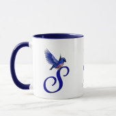 Mug Monogramme Bluebird Initiale S Élégant Personnalis (Gauche)