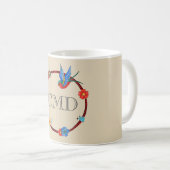 Mug Monogramme Boho Bluebird (Devant droit)