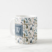 Mug Monogramme Botanique Aquarelle Verdure (Devant gauche)