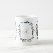Mug Monogramme botanique avec photo des mariés (Centre)