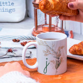 Mug Monogramme Botanique Eucalyptus Moderne Premium