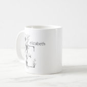 Mug Monogramme botanique floral | Co élégante de texte (Devant gauche)