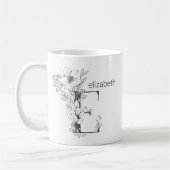 Mug Monogramme botanique floral | Co élégante de texte (Gauche)