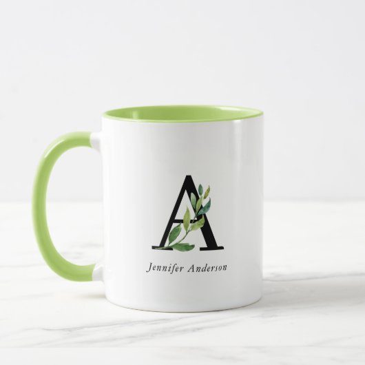 Mug Monogramme botanique moderne (Gauche)