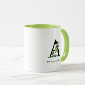 Mug Monogramme botanique moderne (Devant droit)