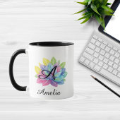 Mug Monogramme botanique moderne coloré Y2K