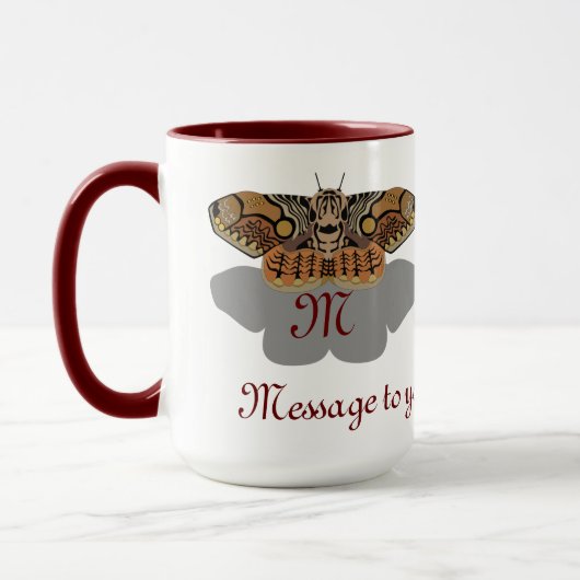 Mug Monogramme Brahmin Moth (Gauche)