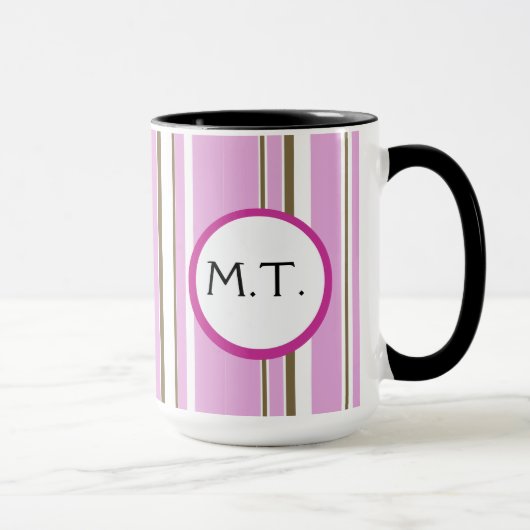 Mug Monogramme Brown rose (Droite)