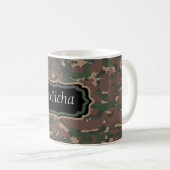 Mug Monogramme Brown vert de coutume de Tan Camo (Devant droit)