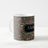 Mug Monogramme Brown vert de coutume de Tan Camo (Devant gauche)