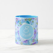 Mug Monogramme Bush Fleur sauvage Romantique bleu (Centre)