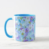 Mug Monogramme Bush Fleur sauvage Romantique bleu (Gauche)