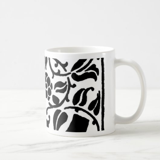 Mug Monogramme C initial. Nom floral Motif Customisé (Droite)