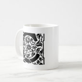 Mug Monogramme C initial. Nom floral Motif Customisé (Devant gauche)