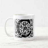 Mug Monogramme C initial. Nom floral Motif Customisé (Gauche)