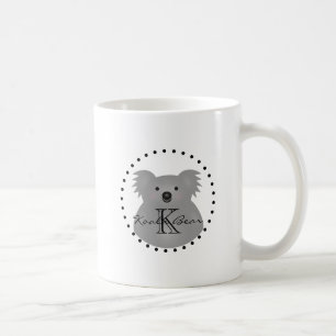 Mug Monogramme câlin mignon d'ours de koala de bébé de