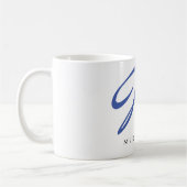 Mug Monogramme Calligraphie Bleue Votre Nom (Gauche)
