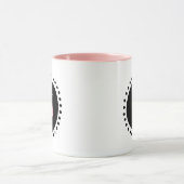 Mug Monogramme Cercle Noir rose deux tons (Centre)