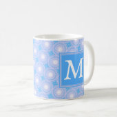 Mug Monogramme Cercles bleu électrique motif (Devant droit)