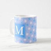 Mug Monogramme Cercles bleu électrique motif (Devant gauche)