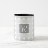 Mug Monogramme Cercles Gris Moderne (Centre)