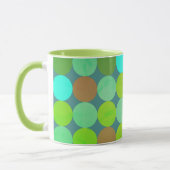 Mug Monogramme Cercles Vert Citron Turquoise & Rouille (Gauche)
