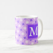 Mug Monogramme cercles violets motif (Devant droit)