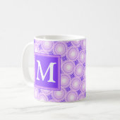 Mug Monogramme cercles violets motif (Devant gauche)