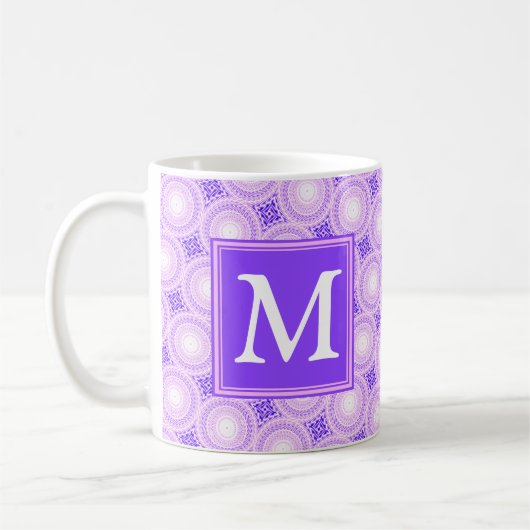 Mug Monogramme cercles violets motif (Gauche)