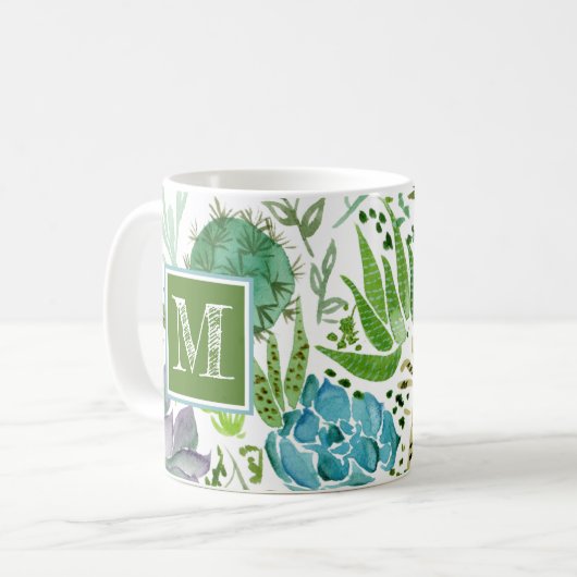 Mug Monogramme | Champ I Succulent (Devant gauche)