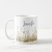Mug Monogramme Champ Rustique de Fleurs Sauvages (Gauche)