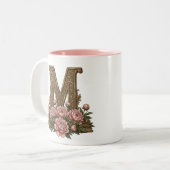Mug Monogramme Chat Blanc Yeux Bleus (Devant gauche)